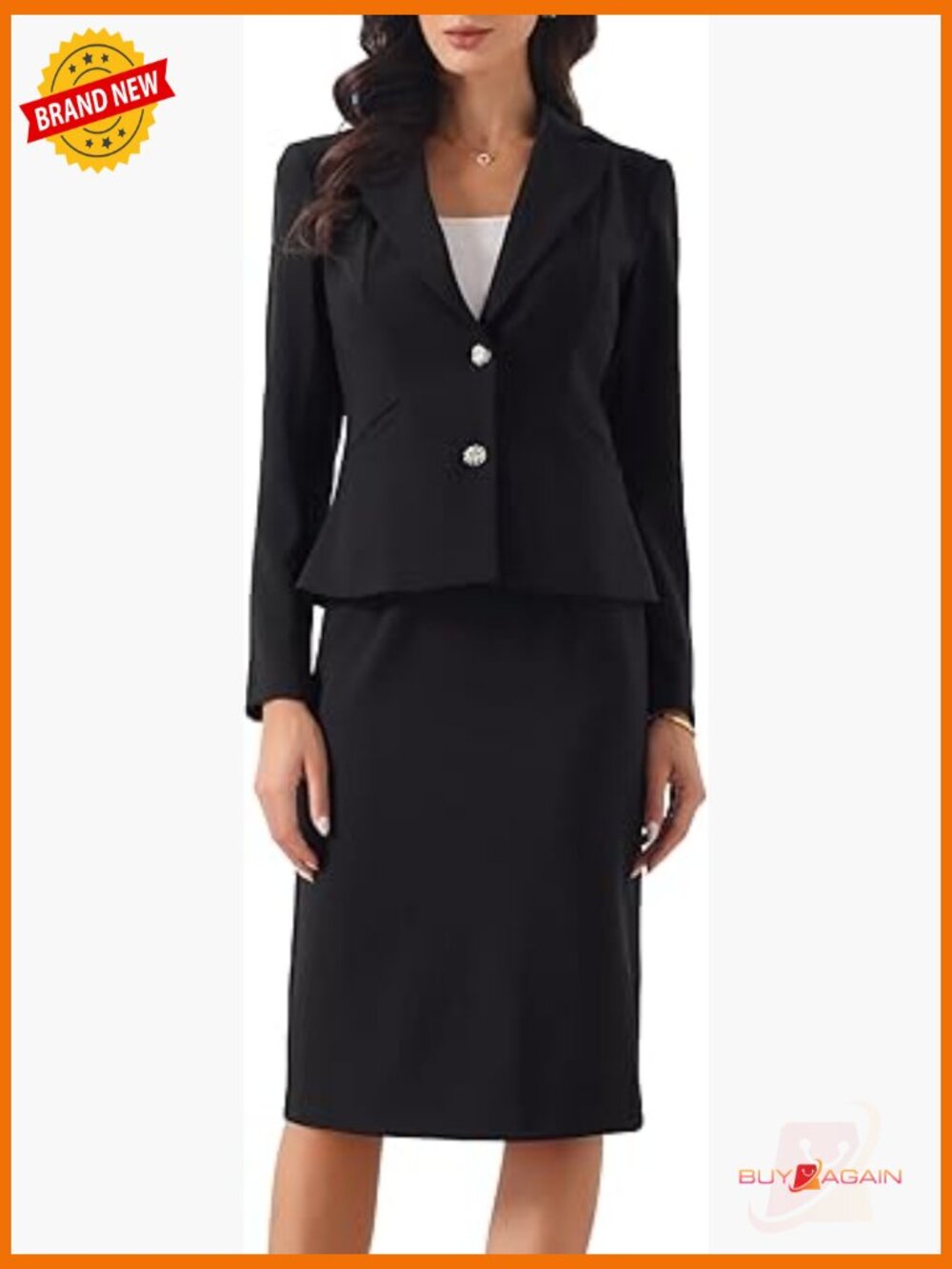 2 Piece Blazer & Pencil Skirt Set Work Business Suit